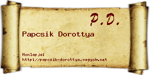 Papcsik Dorottya névjegykártya